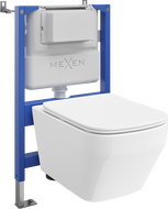 Mexen Riva set WC încastrat cadru pneumatic Tex Air XS-F cu vas WC Tornado și capac cu închidere lentă, alb - 610830630200TA