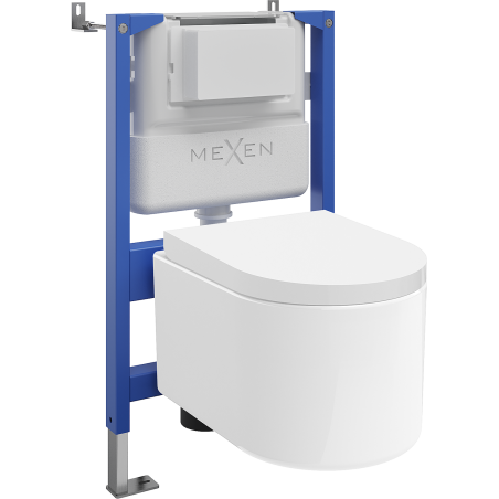 Mexen Sofia WC beépíthető készlet Tex Air XS-F pneumatikus vázzal, WC csészével és lassú záródású ülőkével,