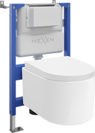 Mexen Sofia set încastrat WC cadru pneumatic Tex Air XS-F cu vas WC Tornado și capac cu închidere lentă, alb