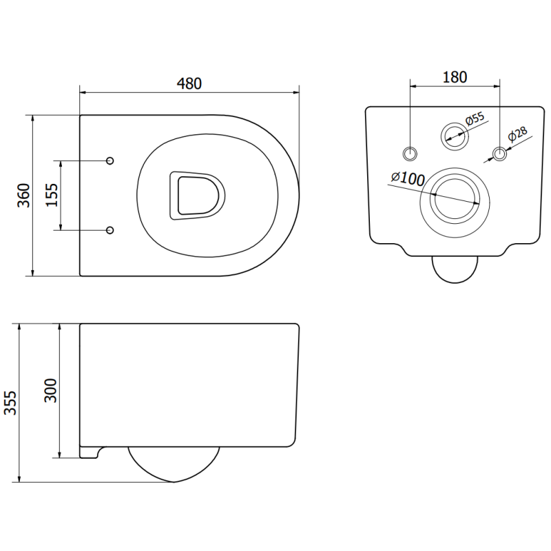 Mexen Sofia set WC submontat cadru pneumatic Tex Air XS-F cu vas WC și capac cu închidere lentă, alb - 610830540300A