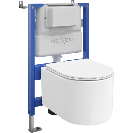 Mexen Sofia Tex Air XS-F WC rejtett pneumatikus keret készlet WC Tornado csészével és lassan záródó ülőkével, fehér