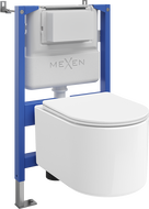 Mexen Sofia set îngropat WC cadru pneumatic Tex Air XS-F cu vas WC Tornado și capac cu coborâre lentă, alb - 610830540300TA
