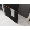 Mexen Kioto+ zuhanyfal polccal Walk-in 140 x 200 cm, fekete ombre 8 mm, rózsaarany - 800-140-121-60-76