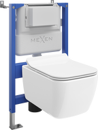 Mexen Stella Tex Air XS-F pneumatikus WC tartály szett rejtett szerkezetben, WC csészével és lassan záródó ülőkével,
