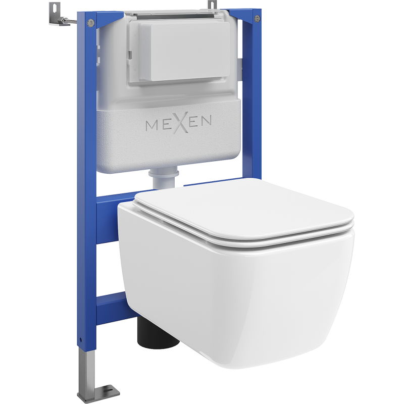 Mexen Stella Tex Air XS-F pneumatikus WC tartály szett fali beépítéshez WC csészével és lassan záródó ülőkével,