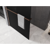 Mexen Kioto+ zuhanyfal polccal Walk-in 140 x 200 cm, fekete ombre 8 mm, csiszolt réz - 800-140-121-65-76