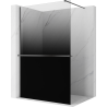 Mexen Kioto+ Zuhanyfal polccal Walk-in 70 x 200 cm, ombre fekete 8 mm, gun gray polírozott - 800-070-121-66-76