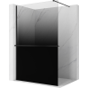 Mexen Kioto+ Zuhanyfal polccal Walk-in 130 x 200 cm, ombre fekete 8 mm, fekete - 800-130-121-70-76