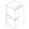 Mexen Kioto+ perete de duș cu raft Walk-in 140 x 200 cm, ombre negru 8 mm, negru - 800-140-121-70-76