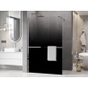 Mexen Kioto+ perete de duș cu raft Walk-in 140 x 200 cm, ombre negru 8 mm, crom - 800-140-121-01-76