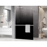 Mexen Kioto+ perete de duș cu raft Walk-in 80 x 200 cm, ombre negru 8 mm, albă - 800-080-121-20-76