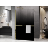 Mexen Kioto+ panou de duș cu raft Walk-in 140 x 200 cm, ombre negru 8 mm, auriu - 800-140-121-50-76