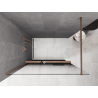Mexen Kioto+ zuhanyfal polccal Walk-in 140 x 200 cm, fekete ombre 8 mm, csiszolt réz - 800-140-121-65-76