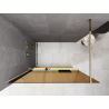 Mexen Kioto+ perete de duș cu raft Walk-in 100 x 200 cm, bronz 8 mm, auriu - 800-100-121-50-32