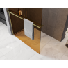 Mexen Kioto+ zuhanyfal polccal Walk-in 120 x 200 cm, bronz 8 mm, arany - 800-120-121-50-32
