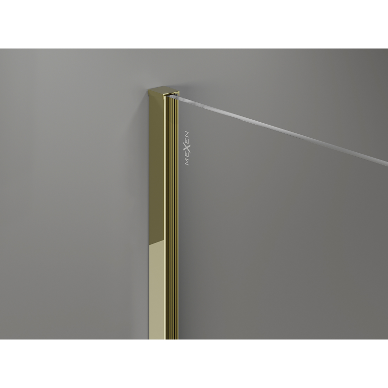 Mexen Kioto+ Walk-in zuhanyfal polccal, 140 x 200 cm, bronz 8 mm, arany - 800-140-121-50-32