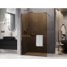 Mexen Kioto+ zuhanyfal polccal Walk-in 100 x 200 cm, bronz 8 mm, rózsaarany - 800-100-121-60-32