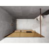 Mexen Kioto+ zuhanyfal polccal Walk-in 100 x 200 cm, bronz 8 mm, rózsaarany - 800-100-121-60-32
