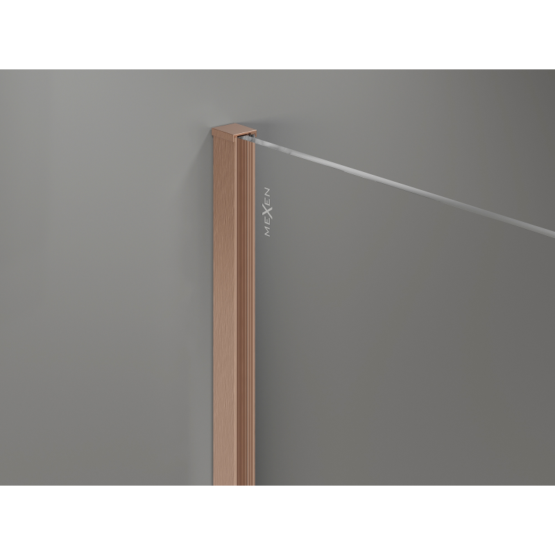 Mexen Kioto+ perete de duș cu raft Walk-in 80 x 200 cm, bronz 8 mm, cupru periat - 800-080-121-65-32