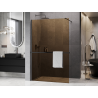Mexen Kioto+ zuhanyfal polccal, Walk-in 90 x 200 cm, 8 mm bronz, kefefényszürke - 800-090-121-66-32