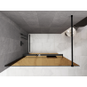 Mexen Kioto+ zuhanyfal polccal Walk-in 120 x 200 cm, 8 mm bronz, fekete - 800-120-121-70-32