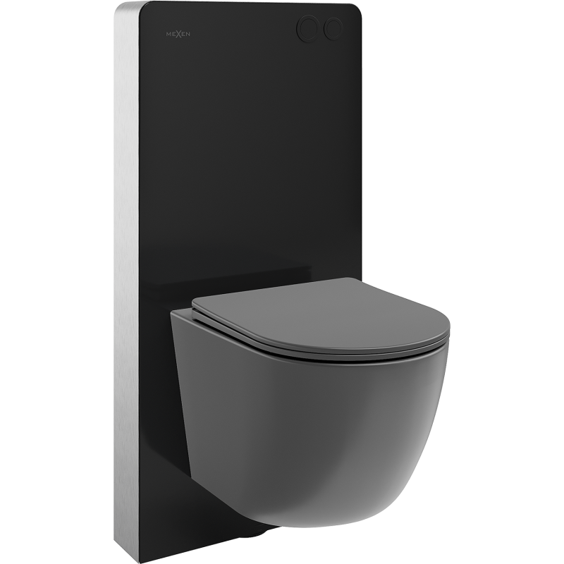 Mexen Lena WC falon kívüli készlet pneumatikus Tex Air G vázzal, WC csészével és lassan záródó ülőkével,