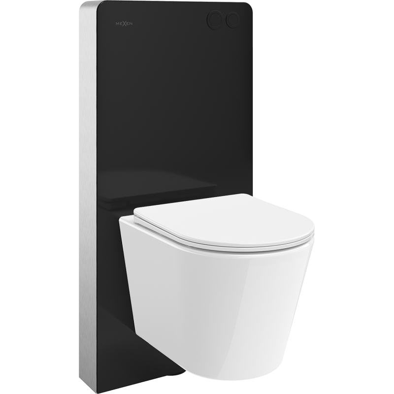 Mexen Rico falon kívüli WC szett Tex Air G pneumatikus kerettel Tornado WC csészével és lassan záródó fehér deszkával