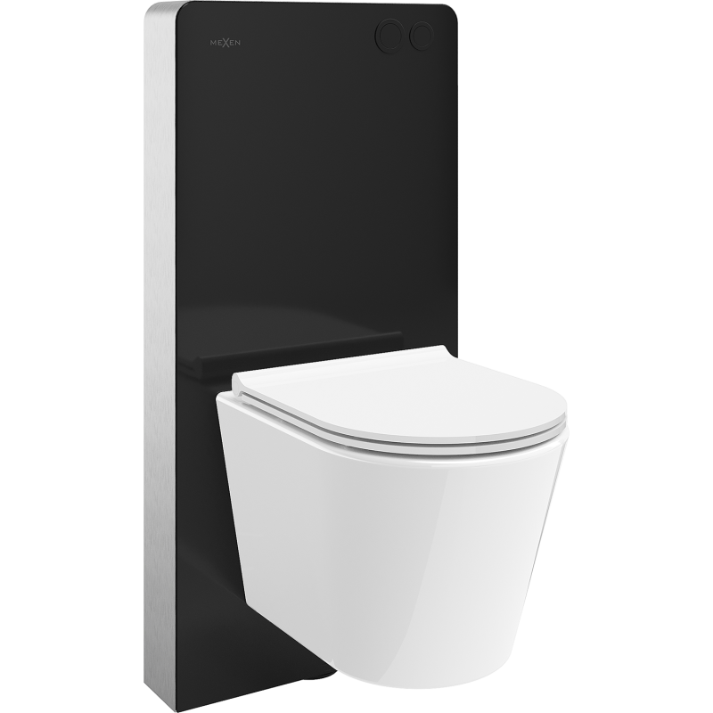 Mexen Rico set de montare pe perete WC suport pneumatic Tex Air G cu vas WC și capac cu închidere lentă, alb