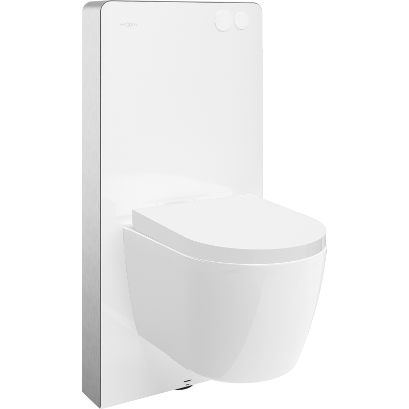 Mexen Carmen set de montaj aparent WC cadru pneumatic Tex Air G cu vas WC Tornado și capac cu închidere lentă, alb -