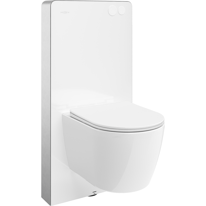 Mexen Carmen felületi WC készlet pneumatikus Tex Air G kerettel, WC-csészével és lassan záródó ülőkével, fehér