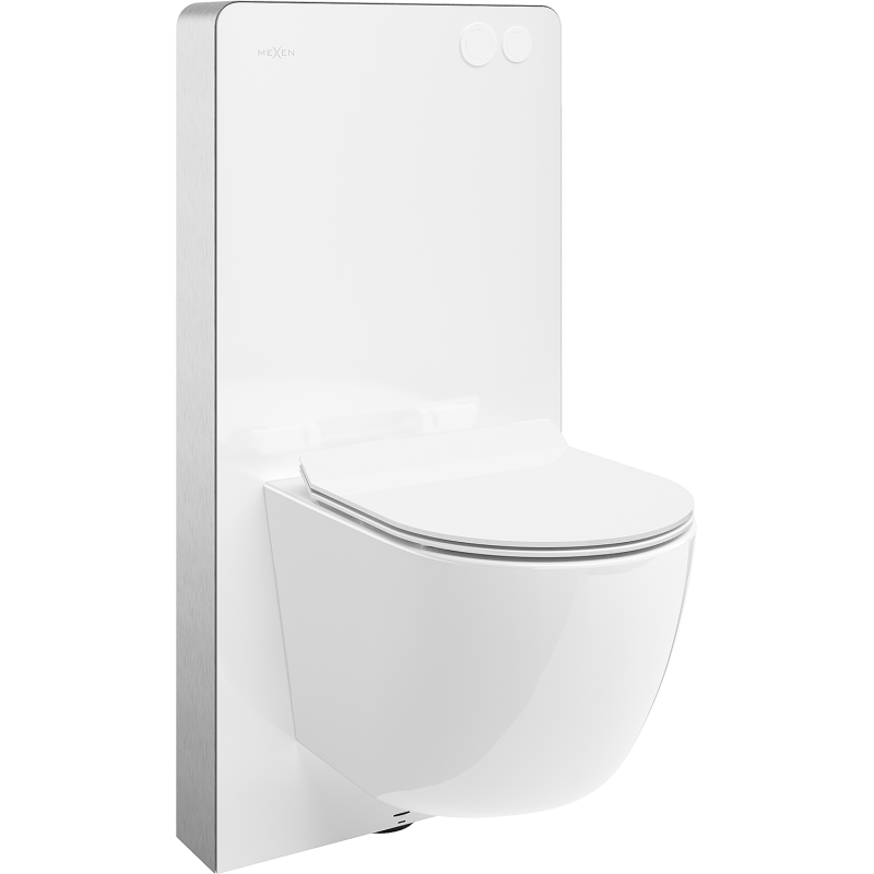 Mexen Lena set montaj WC suprapuse cadru pneumatic Tex Air G cu vas WC Tornado și capac cu închidere lentă alb