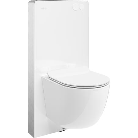 Mexen Lena set montaj WC suprapuse cadru pneumatic Tex Air G cu vas WC Tornado și capac cu închidere lentă alb