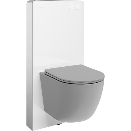 Mexen Lena set exterior WC cadru pneumatic Tex Air G cu vas WC și capac cu închidere lentă, gri deschis mat