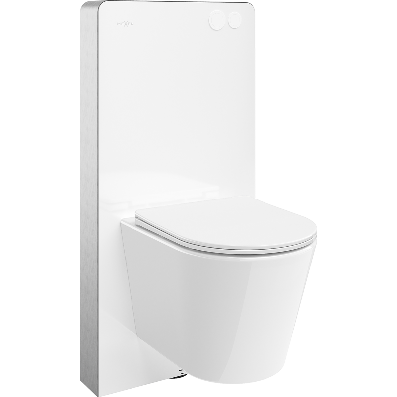 Mexen Rico felületi WC készlet Tex Air G pneumatikus kerettel, Tornado WC csészével és lassan záródó fehér üléssel