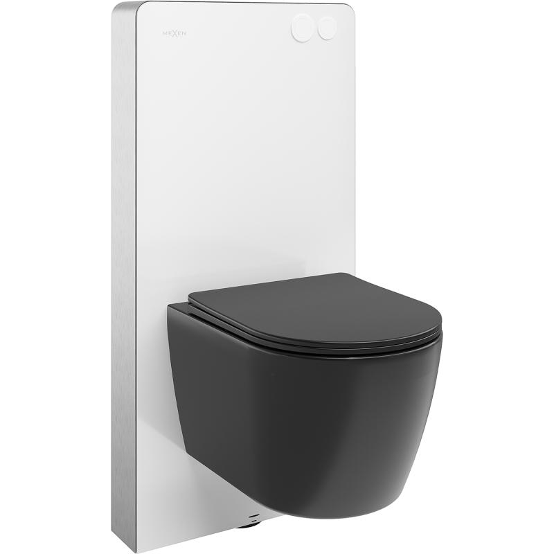 Mexen Carmen set încastrat WC cu cadru pneumatic Tex Air G cu vas WC și capac cu coborâre lentă, negru mat