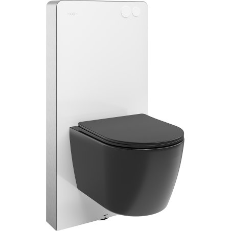 Mexen Carmen set încastrat WC cu cadru pneumatic Tex Air G cu vas WC și capac cu coborâre lentă, negru mat