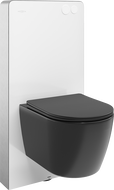 Mexen Carmen set WC aplicat cu cadru pneumatic Tex Air G cu vas WC Tornado și capac cu închidere lentă, negru mat