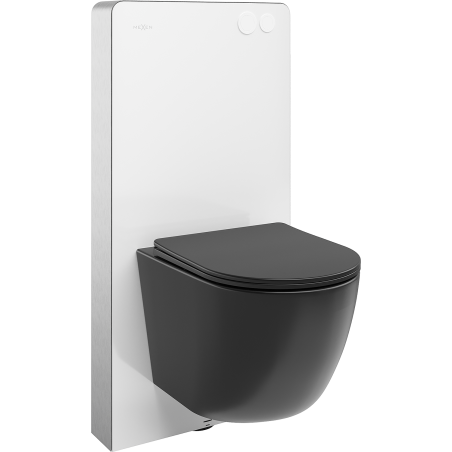 Mexen Lena set WC montaj suprapus cu cadru pneumatic Tex Air G cu vas WC și capac cu închidere lentă, negru mat