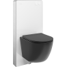 Mexen Lena szerelhető WC készlet Tex Air G pneumatikus vázzal, WC csészével és lassan záródó üléssel, fekete matt
