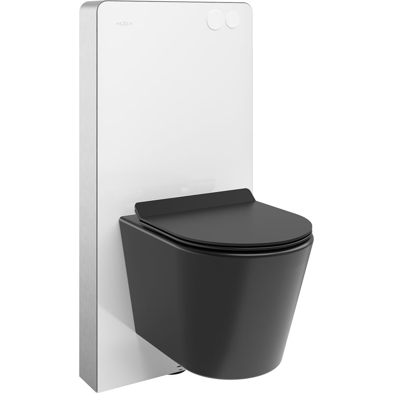 Mexen Rico falra szerelhető WC készlet Tex Air G pneumatikus tartóval, WC csészével és lecsapódásmentes üléssel,