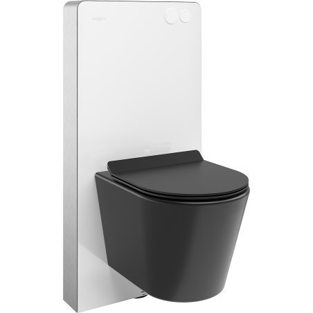 Mexen Rico falra szerelhető WC készlet Tex Air G pneumatikus tartóval, WC csészével és lecsapódásmentes üléssel,