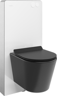Mexen Rico set încastrat WC cadru pneumatic Tex Air G cu vas WC Tornado și capac cu închidere lentă, negru mat