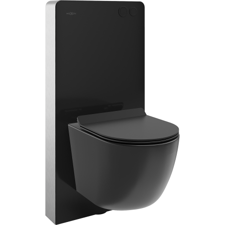 Mexen Lena Tex Air G WC fölépítő légpneumatikus szett WC csészével és lassan záródó üléssel, fekete matt