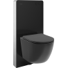 Mexen Lena set WC suprapus Tex Air G cu cadru pneumatic și vas WC cu capac cu închidere lentă, negru mat - 615030221085A-70