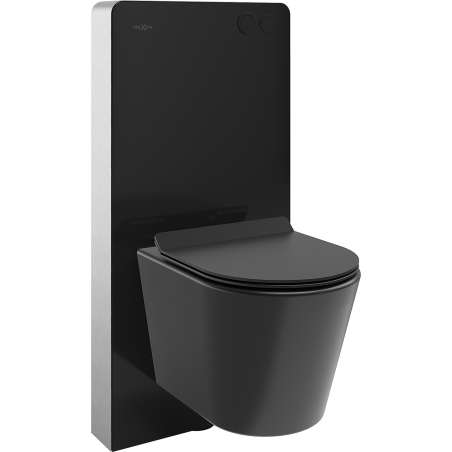 Mexen Rico felszerelhető WC szett Tex Air G pneumatikus kerettel, WC-csészével és lassan záródó WC-ülőkével, fekete