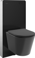 Mexen Rico set sanitare WC montaj pe perete, cadru pneumatic Tex Air G cu toaletă și scaun cu închidere lentă, negru mat