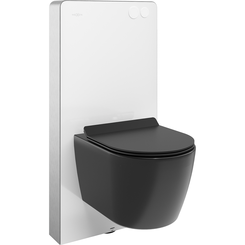 Mexen Carmen set încastrat WC cu cadru pneumatic Tex Air G cu vas WC și capac cu închidere lentă, negru mat