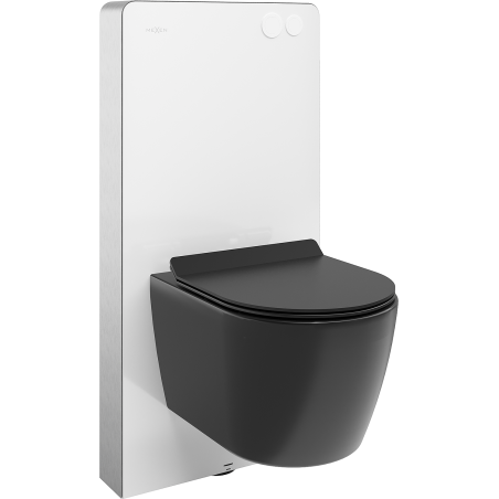 Mexen Carmen set încastrat WC cu cadru pneumatic Tex Air G cu vas WC și capac cu închidere lentă, negru mat