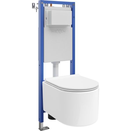Mexen Sofia set încastrat WC cadru îngust, colțar Tex W cu vas WC și capac cu închidere lentă, alb - 610530540500