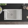 Mexen Elias chiuvetă de bucătărie din granit cu 1 compartiment cu picurător și baterie Duero, alb - 6511-20-671600-20